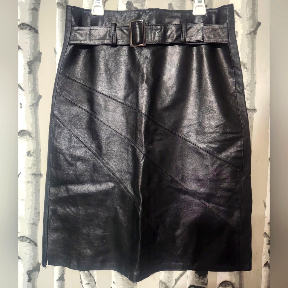 Buccelli Leather Skirt Size L